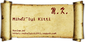 Mihályi Kitti névjegykártya